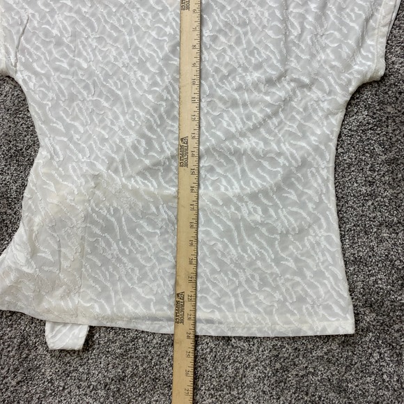 Michael Kors blouse womens small White Sheer Tie bow Summer overlay Elegant - Picture 7 of 9